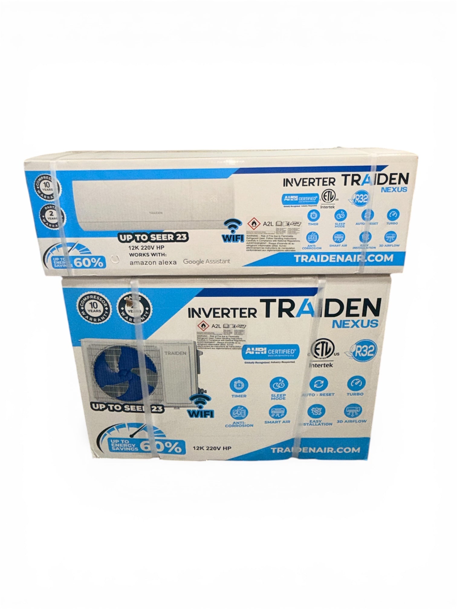 1TON (220V) 23 SEERS INVERTER TRAIDEN MINI SPLIT AHRI & ETL CERTIFIED